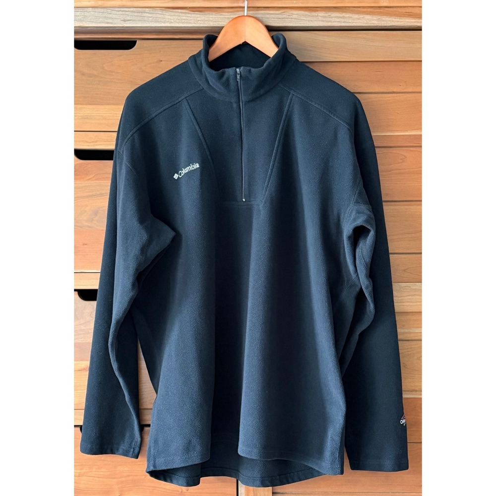 Vintage Men's Columbia XL Vertex Omni-Therm Stretch Fleece Pullover 1/2 Zip Blk